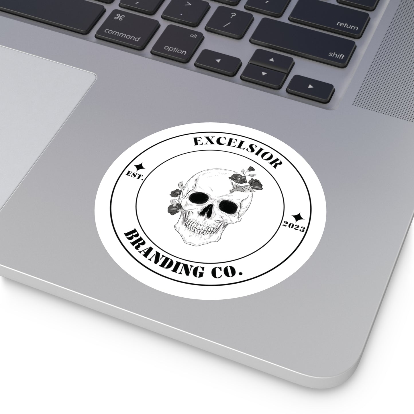 Excelsior Branding Co. Skull Logo White
