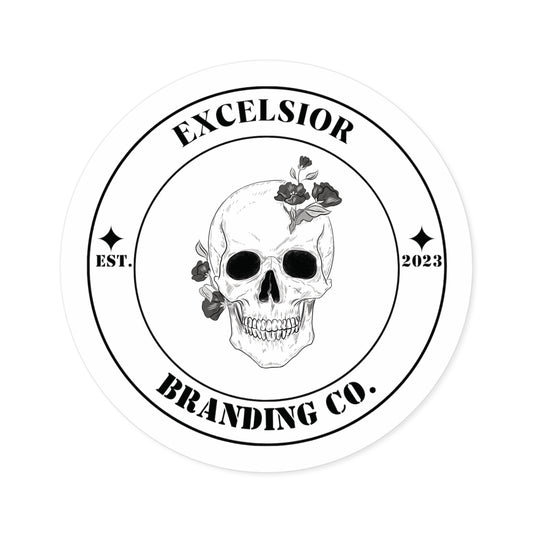 Excelsior Branding Co. Skull Logo White